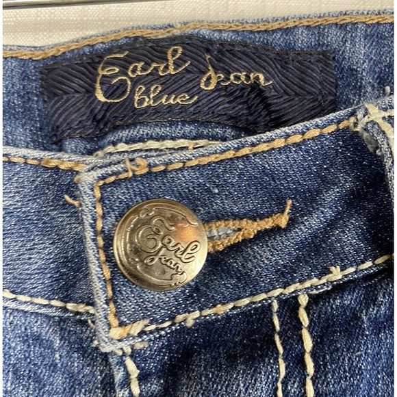 Earl Jean Womens Size 5 Capri Crop Jeans Stretch White Stitching Embellished - Picture 3 of 11